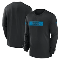 T-shirt à manches longues Nike Black Carolina Panthers Sideline Player Performance pour homme