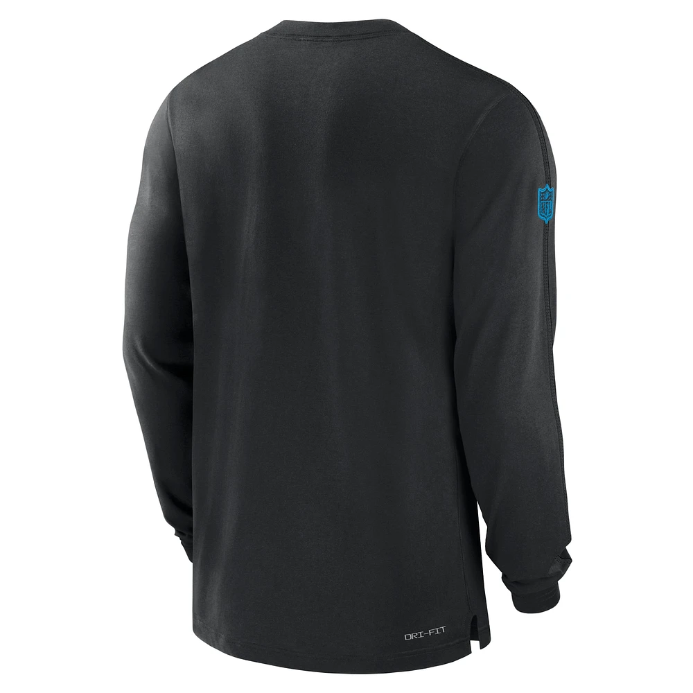 Men's Nike Black Carolina Panthers Sideline Player Performance Long Sleeve T-Shirt