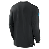 T-shirt à manches longues Nike Black Carolina Panthers Sideline Player Performance pour homme