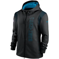 Sweat à capuche entièrement zippé Nike Carolina Panthers Sideline Team Performance pour Homme