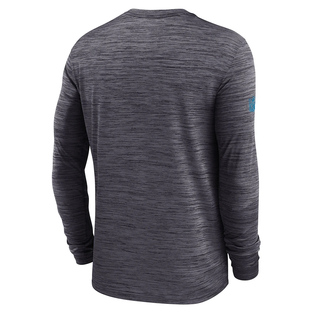 Men's Nike Black Carolina Panthers Sideline Velocity Performance Long Sleeve T-Shirt