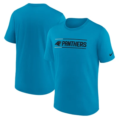 T-shirt Nike bleu Carolina Panthers Exceed Performance pour homme