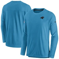 Men's Nike Blue Carolina Panthers Sideline Lockup Performance Pullover Sweatshirt