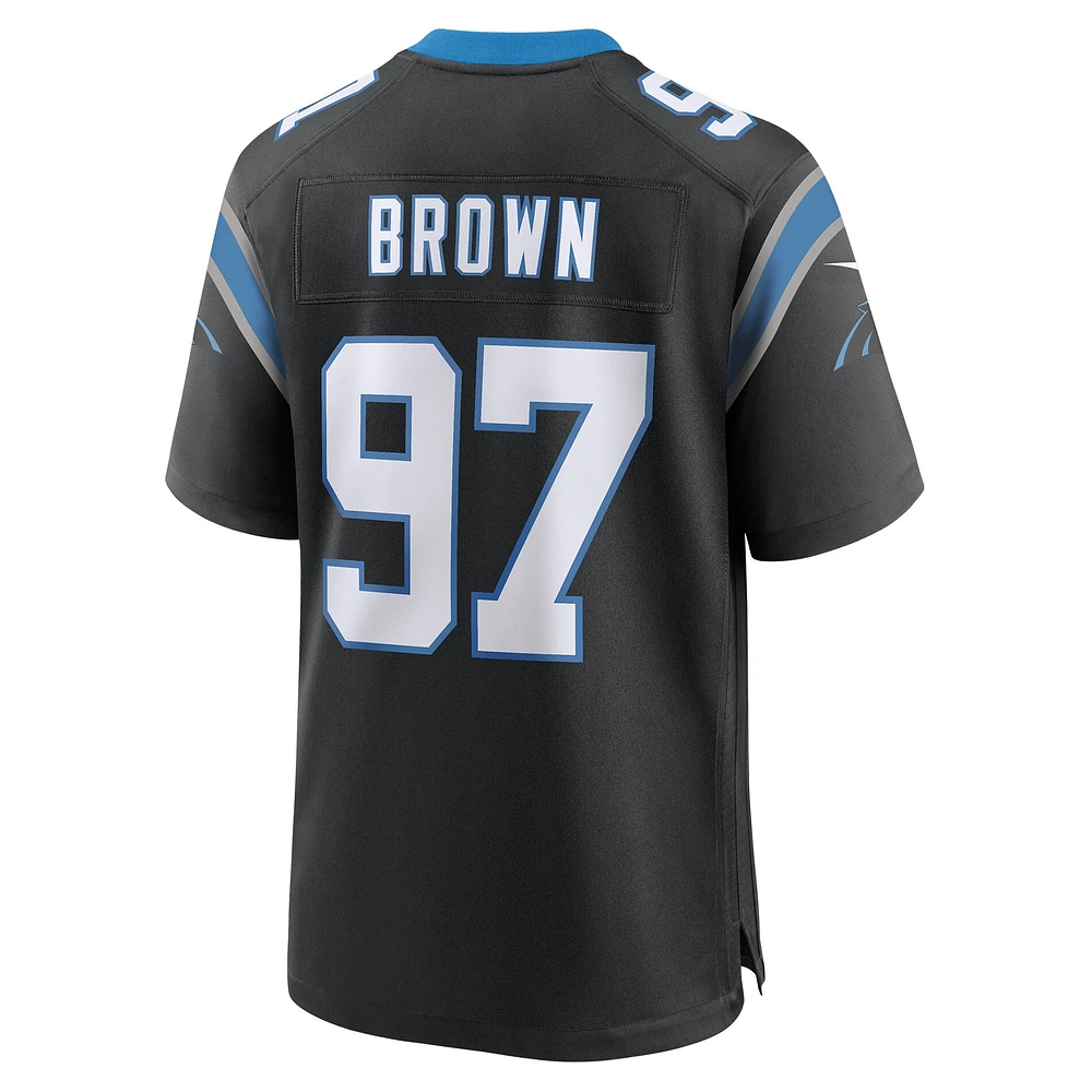 Maillot Nike Bobby Brown noir pour homme, équipe des Carolina Panthers