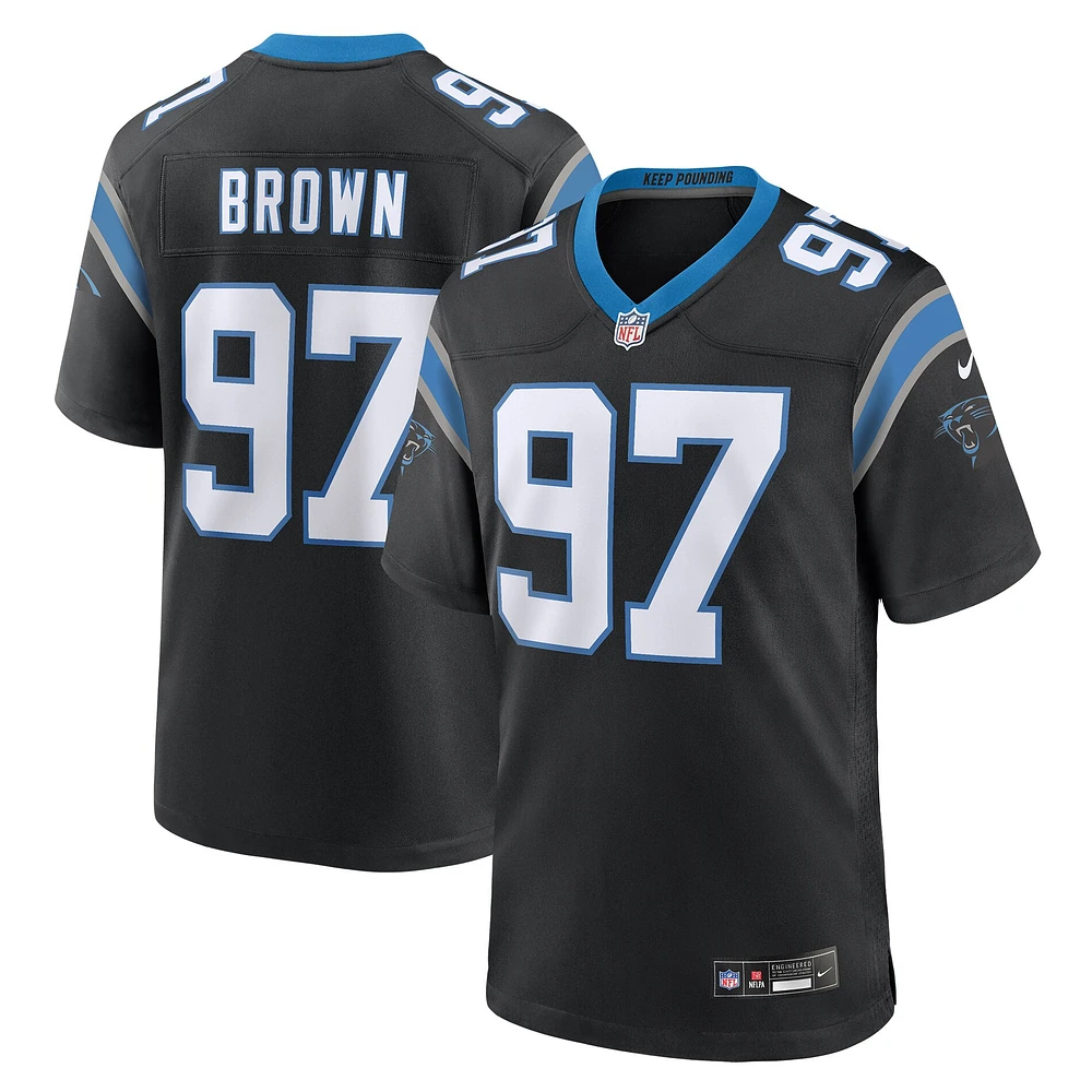 Maillot Nike Bobby Brown noir pour homme, équipe des Carolina Panthers