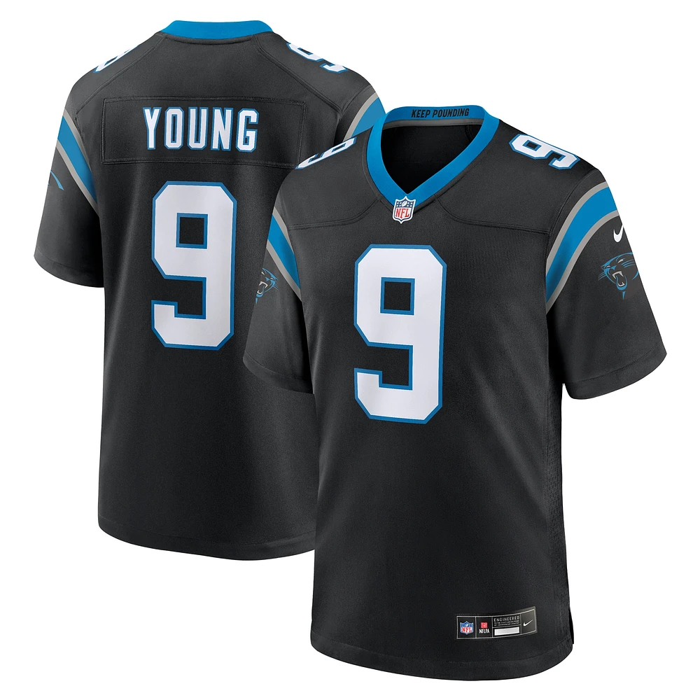 Maillot de match l'équipe Nike Bryce Young des Panthers la Caroline noirs pour hommes