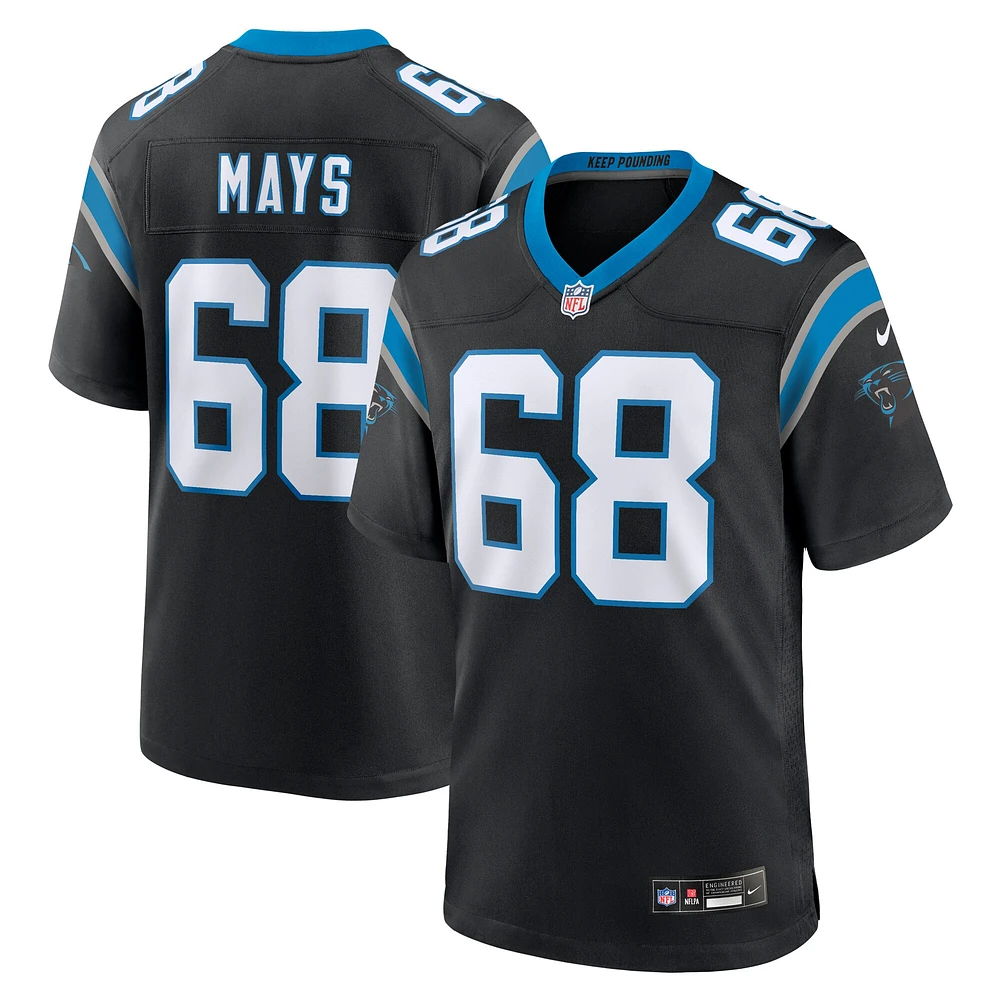 Maillot de match l'équipe Nike Cade Mays pour hommes, noir, Carolina Panthers