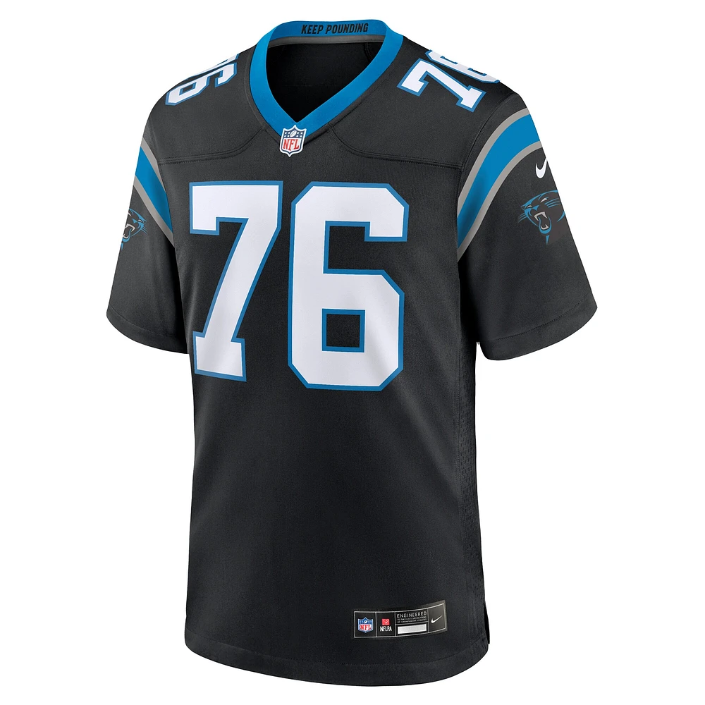 Maillot de match l'équipe Nike Calvin Throckmorton pour hommes, noir, Carolina Panthers