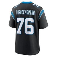 Maillot de match l'équipe Nike Calvin Throckmorton pour hommes, noir, Carolina Panthers