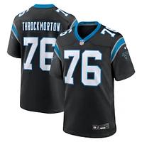 Maillot de match l'équipe Nike Calvin Throckmorton pour hommes, noir, Carolina Panthers