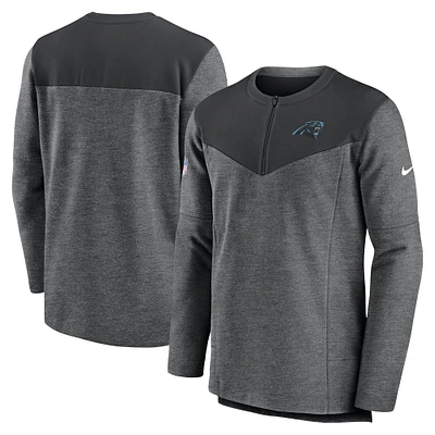 Haut à quart de zip Performance Nike Carolina Panthers Sideline Lockup pour homme