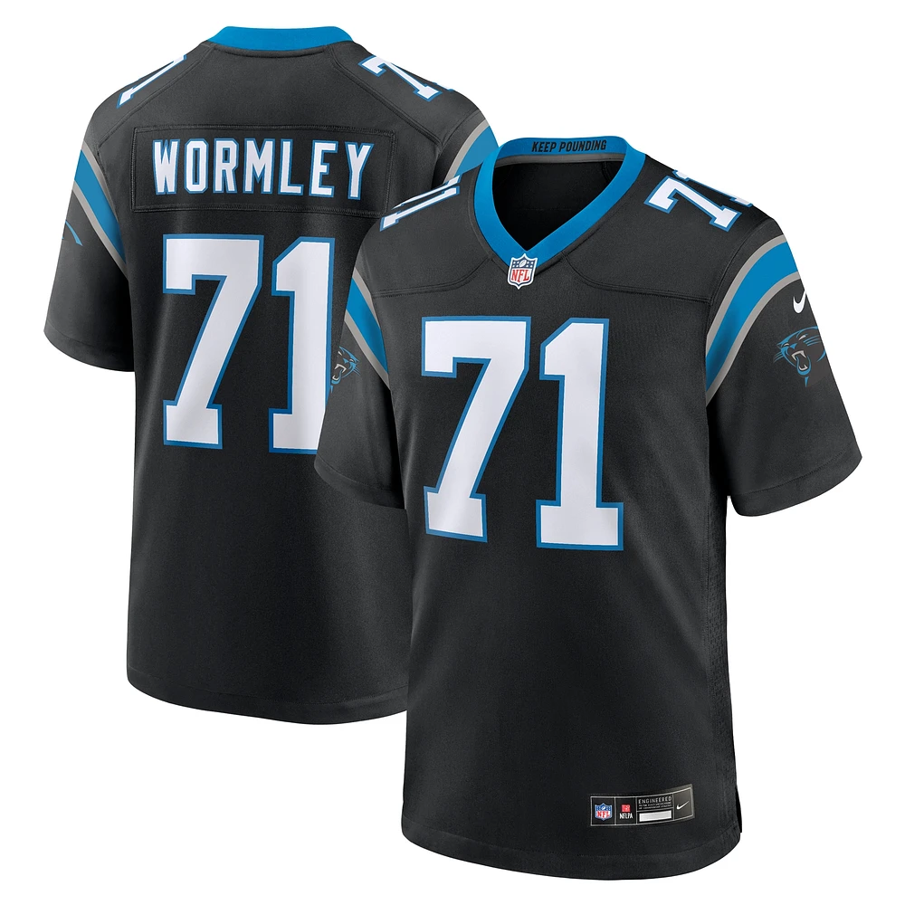 Maillot de match Nike Chris Wormley des Panthers la Caroline noir pour homme