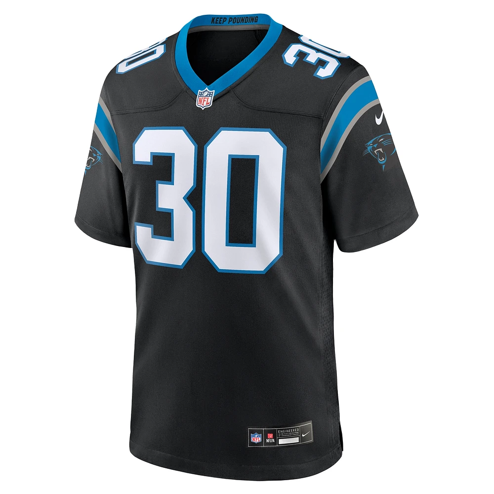 Maillot de match d'équipe Nike Chuba Hubbard Black Carolina Panthers pour homme