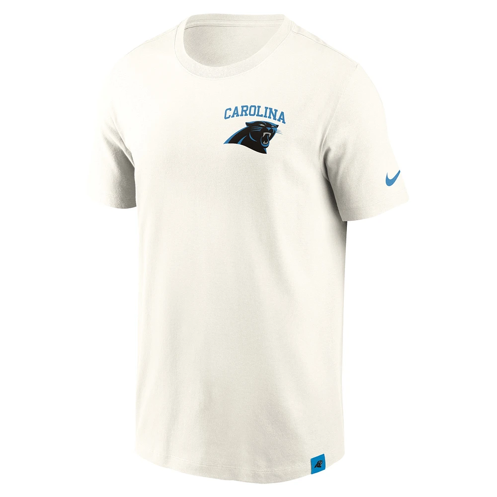 Men's Nike Cream Carolina Panthers Blitz Essential T-Shirt