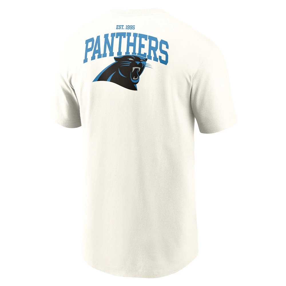 Men's Nike Cream Carolina Panthers Blitz Essential T-Shirt