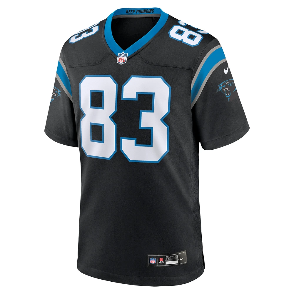 Maillot de match Nike David Moore noir Carolina Panthers pour homme