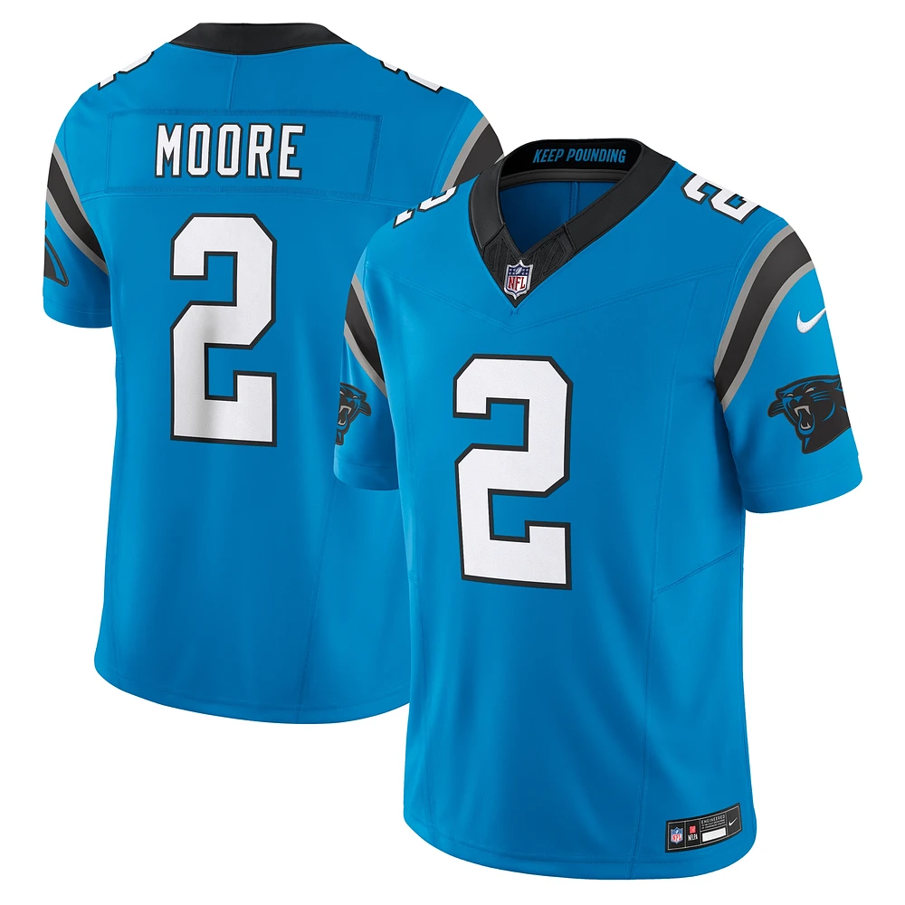 Nike D.J. pour homme Moore Blue Carolina Panthers Vapor F.U.S.E. Maillot limité