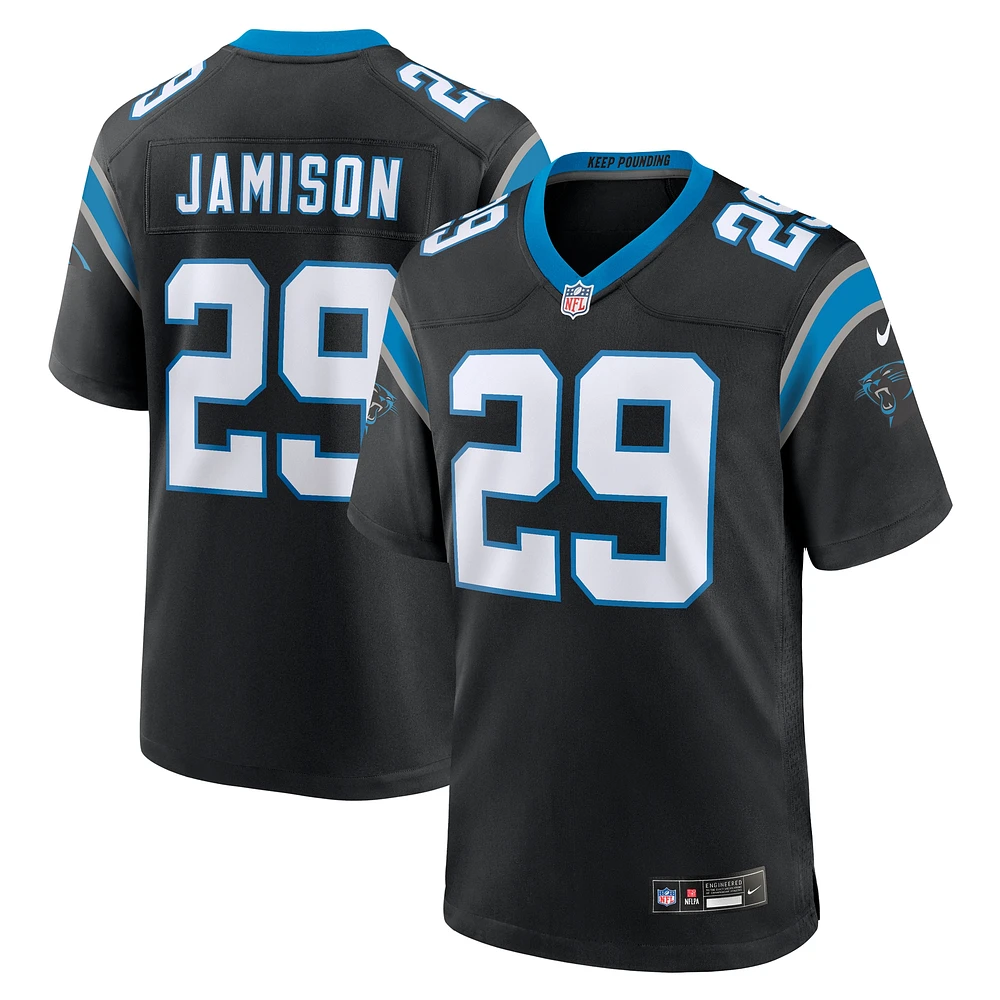 Men's Nike D'Shawn Jamison Black Carolina Panthers Team Game Jersey