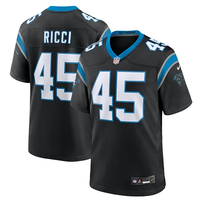 Men's Nike Giovanni Ricci Black Carolina Panthers Team Game Jersey