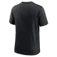 T-shirt à trois mélanges Nike Heather Black Carolina Panthers Team pour homme