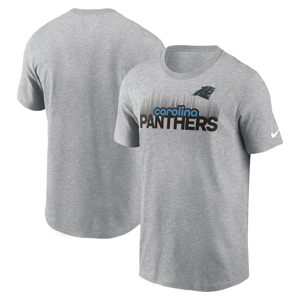 Men's Nike  Heather Gray Carolina Panthers Local Essential T-Shirt