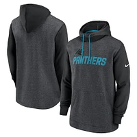 Men's Nike Heathered Charcoal/Black Carolina Panthers Surrey Legacy Pullover Hoodie