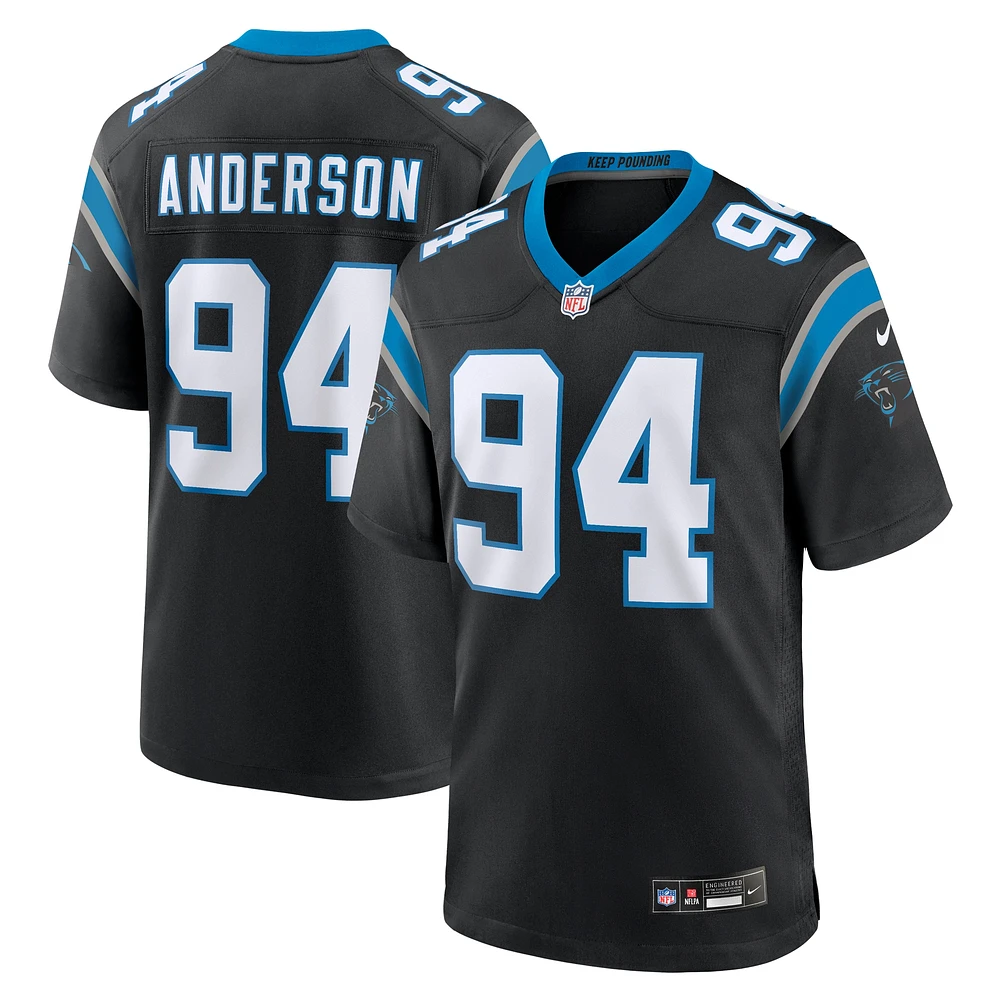 Maillot de match d'équipe Nike Henry Anderson Black Carolina Panthers pour homme