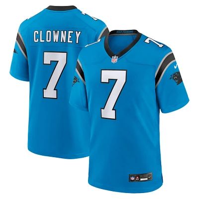 Maillot de match alternatif Nike Jadeveon Clowney pour hommes des Panthers la Caroline, bleu