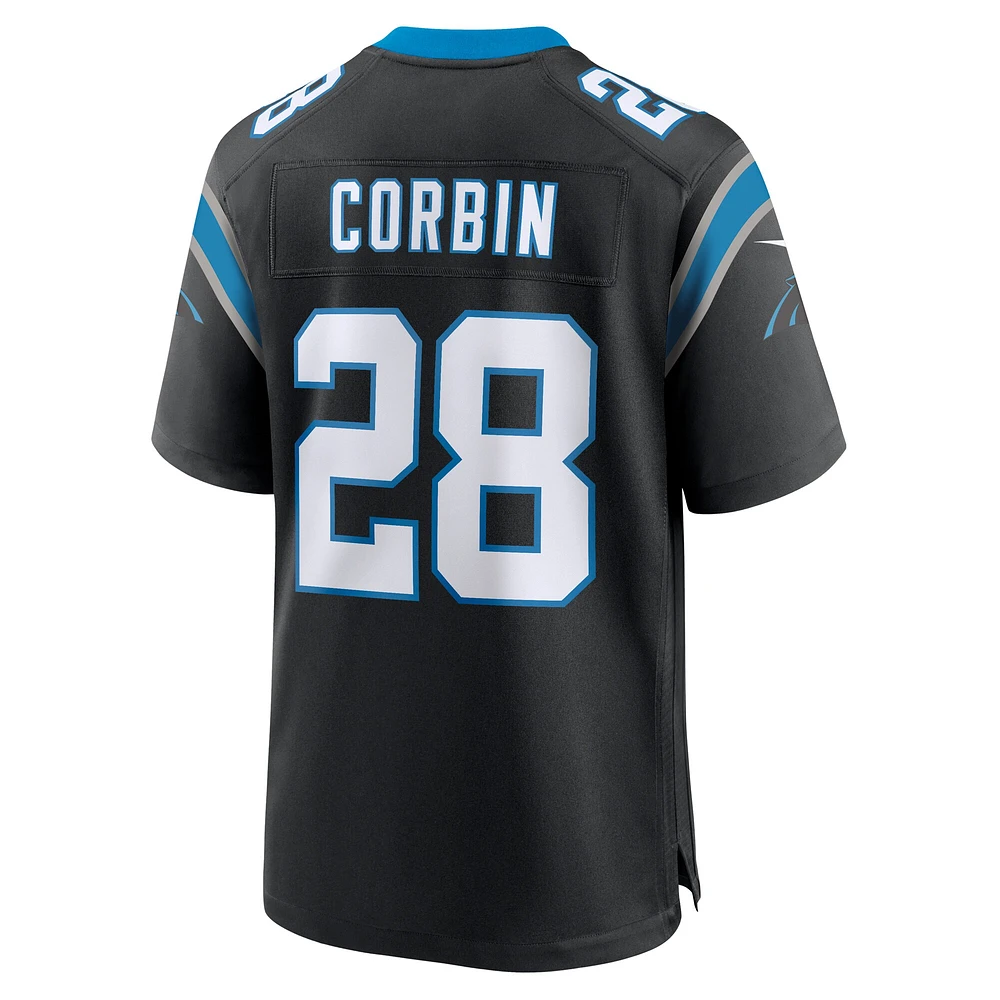 Maillot de match l'équipe Nike des Panthers la Caroline pour hommes, noir