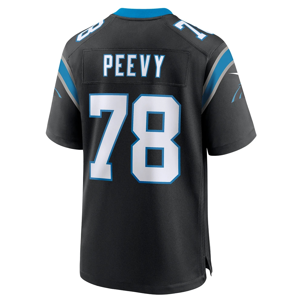 Maillot de match Nike Jayden Peevy pour hommes, noir, Carolina Panthers