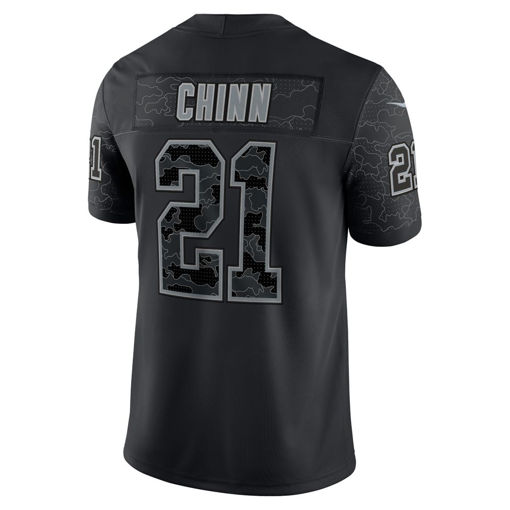 Men's Nike Jeremy Chinn Black Carolina Panthers RFLCTV Limited Jersey