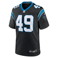 Maillot de match Nike Jon Rhattigan noir Carolina Panthers pour homme