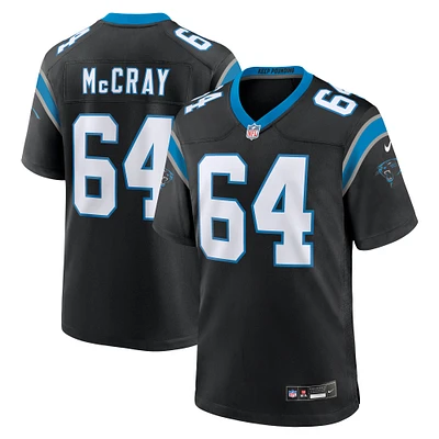 Maillot de match d'équipe Nike Justin McCray Black Carolina Panthers pour homme