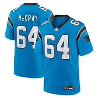 Maillot de match alternatif des Panthers la Caroline Nike Justin McCray pour homme, bleu