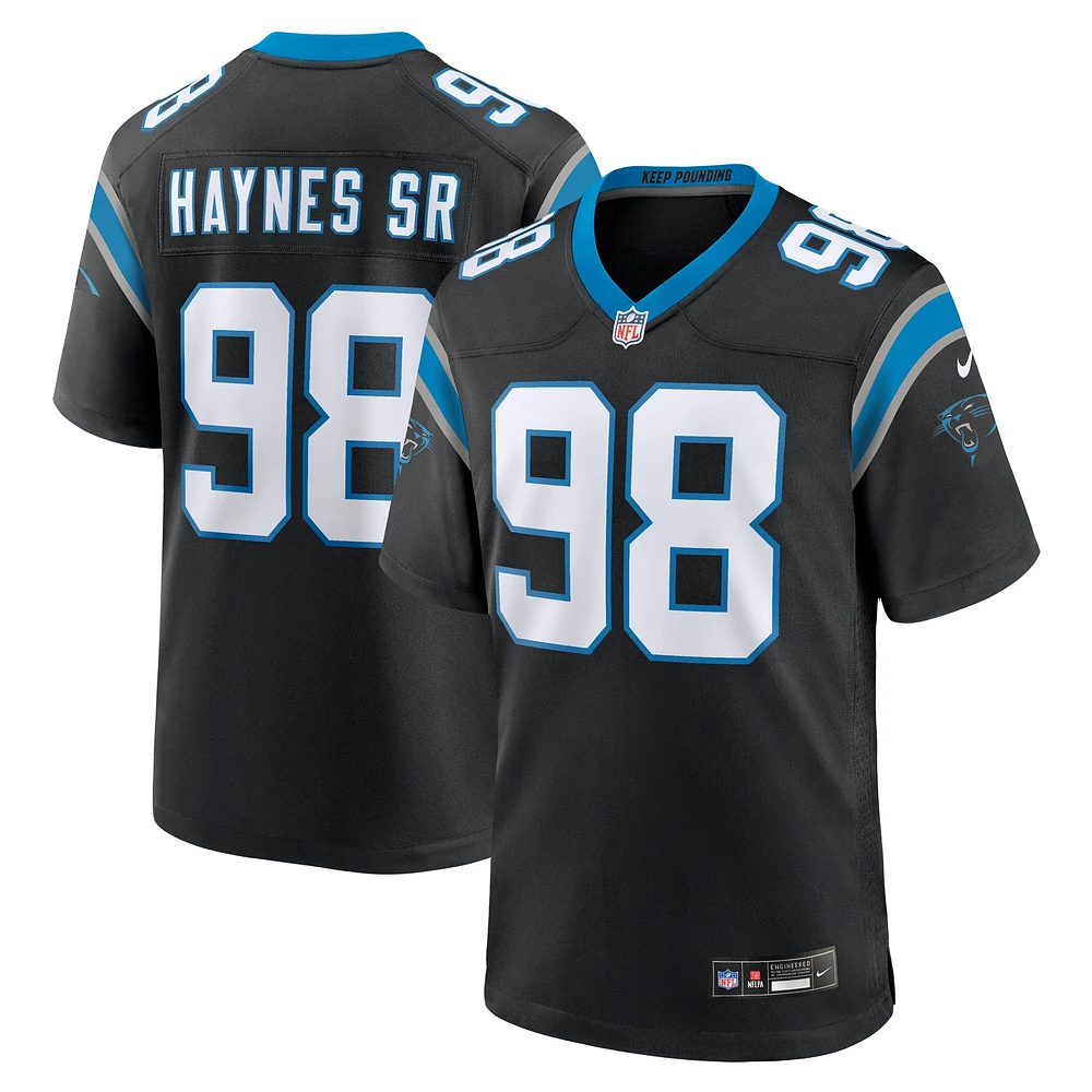 Maillot de match d'équipe Nike Marquis Haynes Sr. Black Carolina Panthers pour homme