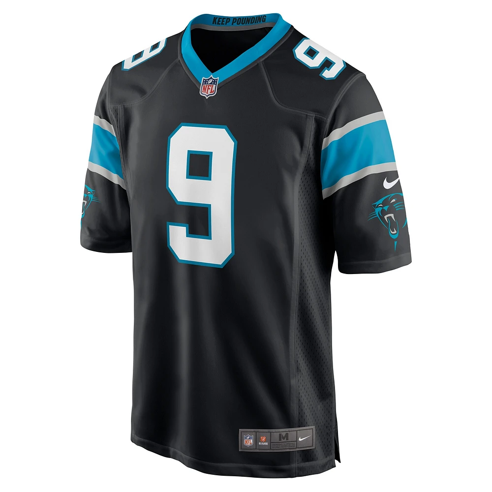 Maillot de match joueur des Carolina Panthers Nike Matt Corral noir pour hommes