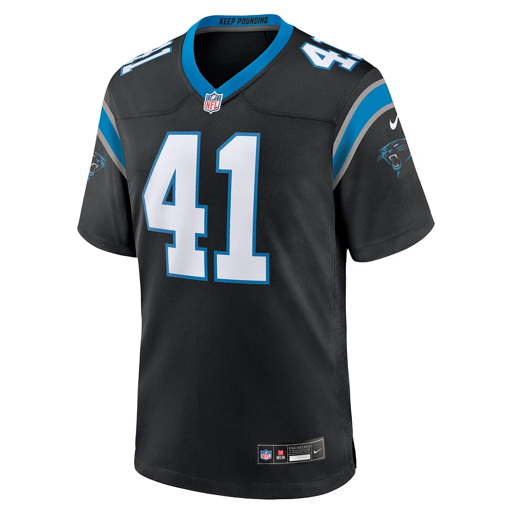 Maillot de match Nike Matthias Farley pour hommes, noir, Carolina Panthers