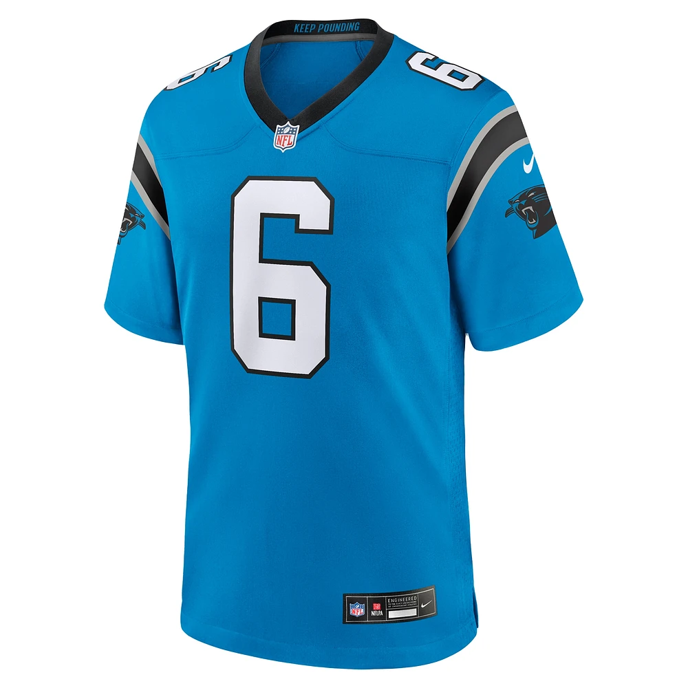 Maillot de match d'équipe Nike Miles Sanders pour homme des Carolina Panthers bleu