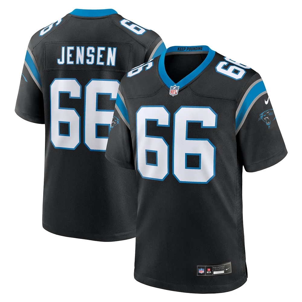 Maillot de match l'équipe Nike Nash Jensen pour hommes, noir, Carolina Panthers