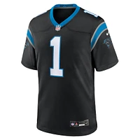 Maillot de match Nike numéro 1 Dad Black Carolina Panthers pour homme