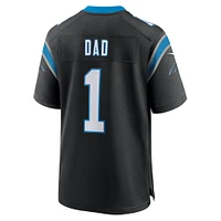 Maillot de match Nike numéro 1 Dad Black Carolina Panthers pour homme