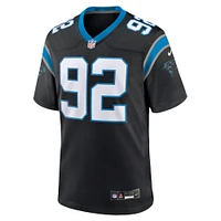 Maillot de match d'équipe Nike Raequan Williams Black Carolina Panthers pour homme