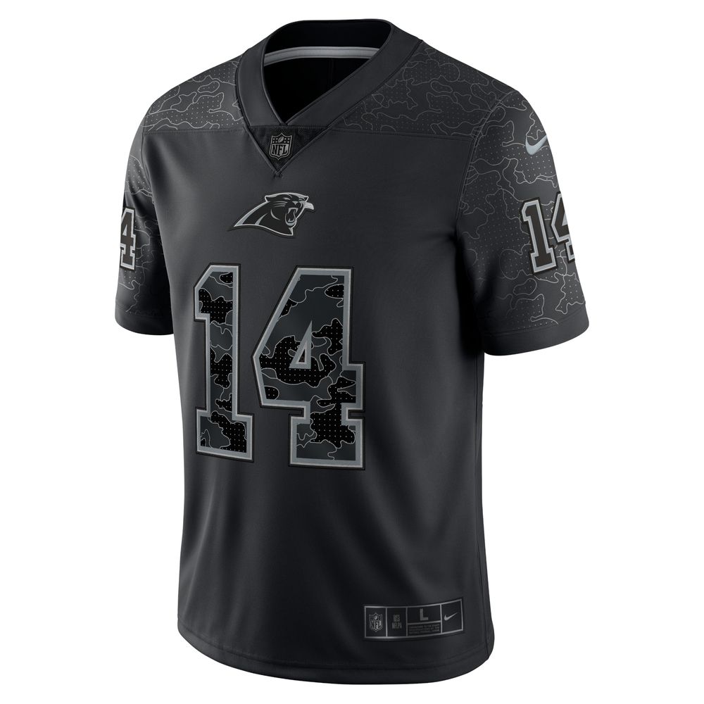 Men's Nike Sam Darnold Black Carolina Panthers RFLCTV Limited Jersey