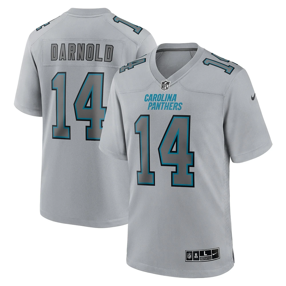 maillot Nike Sam Darnold pour hommes, gris, Carolina Panthers, Atmosphere Fashion Game,