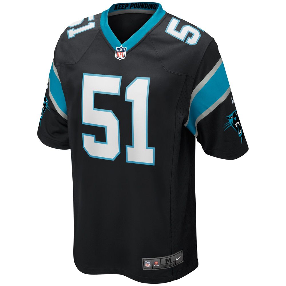 Men's Nike Sam Mills Black Carolina Panthers Game Retired Player Jersey