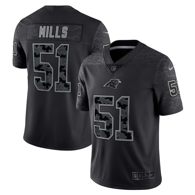 maillot Nike Sam Mills pour homme, joueur retraité des Panthers de la Caroline, noir, RFLCTV Limited, limité