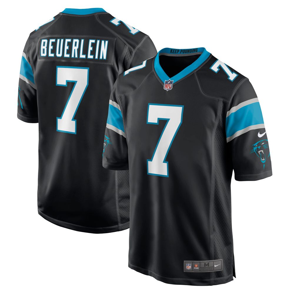 Men's Nike Steve Beuerlein Black Carolina Panthers Retired Player Jersey