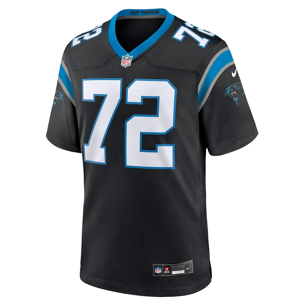 Men's Nike Taylor Moton Black Carolina Panthers Team Game Jersey