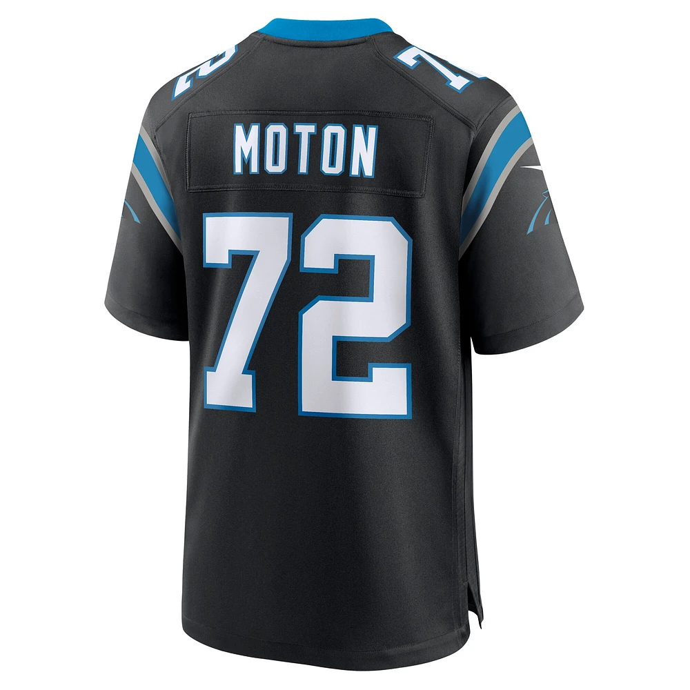 Men's Nike Taylor Moton Black Carolina Panthers Team Game Jersey