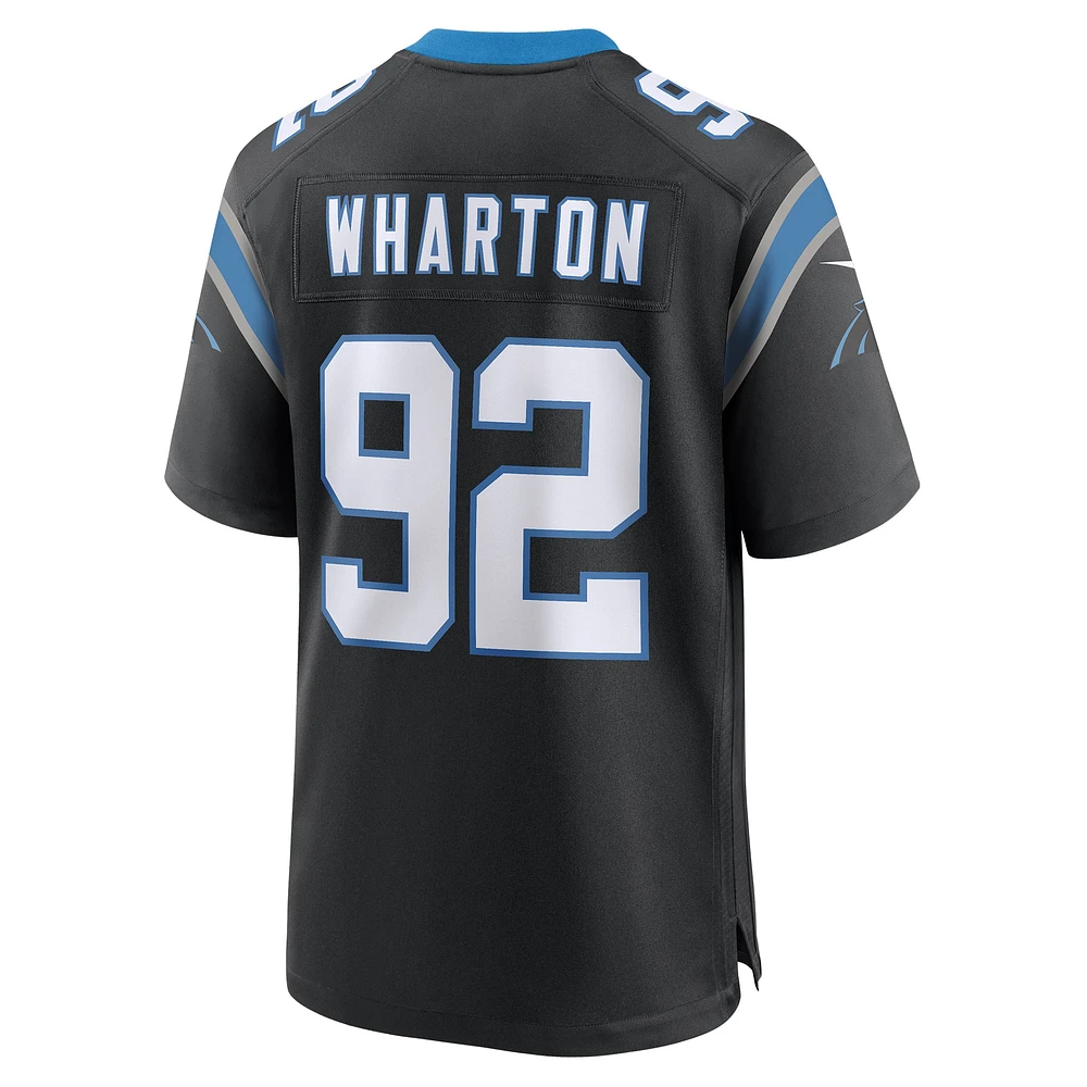 Men's Nike Tershawn Wharton  Black Carolina Panthers Team Game Jersey